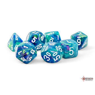 Chessex Waterlily/white - Festive Mega-Hedral 7-Die Set