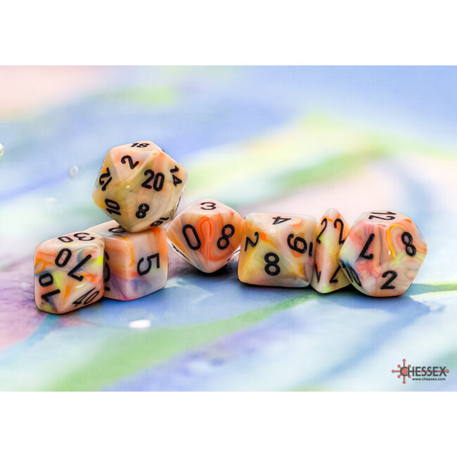 Chessex Chessex: Circus/black - Festive Mega-Hedral 7-Die Set