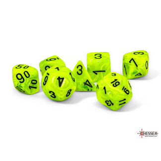 Chessex Bright Green/black - Vortex Mega-Hedral 7-Die Set