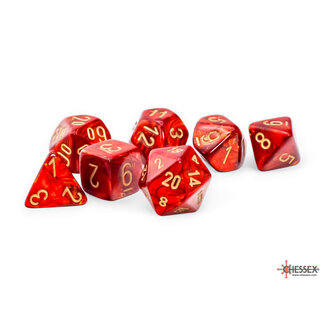 Chessex Scarlet/gold - Scarab Mega-Hedral 7-Die Set