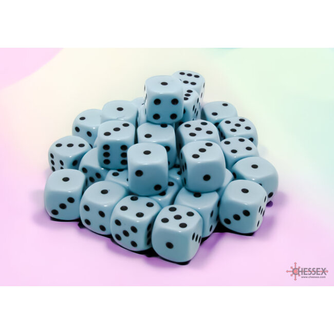 Chessex Chessex: Pastel Blue/black - 36 Opaque 12mm D6 Dice Block
