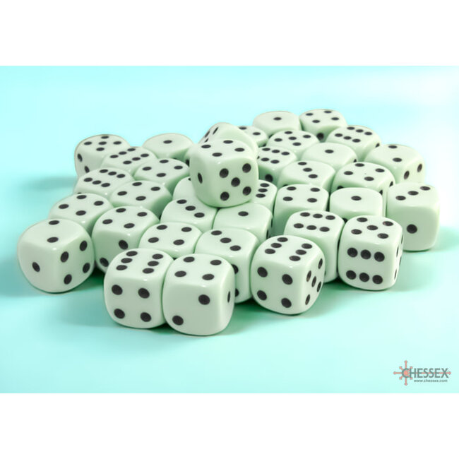 Chessex Chessex: Pastel Green/black - 36 Opaque 12mm D6 Dice Block