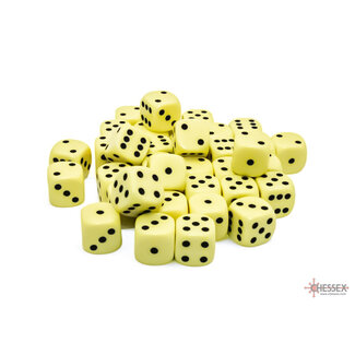 Chessex Pastel Yellow/black - 36 Opaque 12mm D6 Dice Block