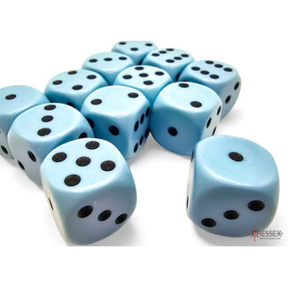 Chessex Pastel Blue/black - 12 Opaque 16mm D6 Dice Block