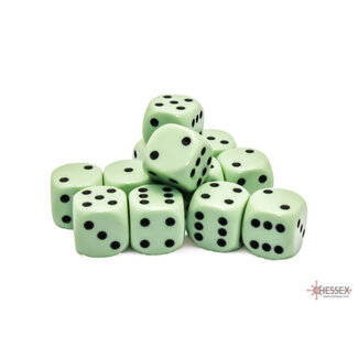Chessex Pastel Green/black - 12 Opaque 16mm D6 Dice Block