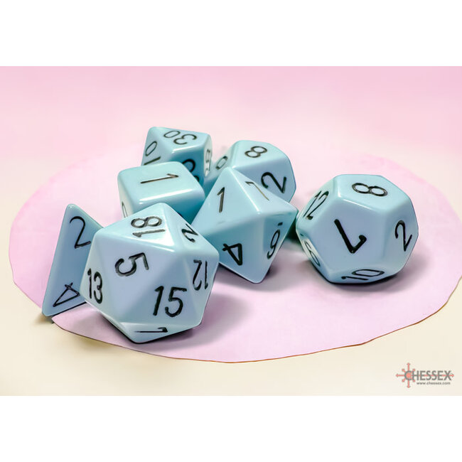 Chessex Chessex: Pastel Blue/black - Opaque Polyhedral 7-Die Set