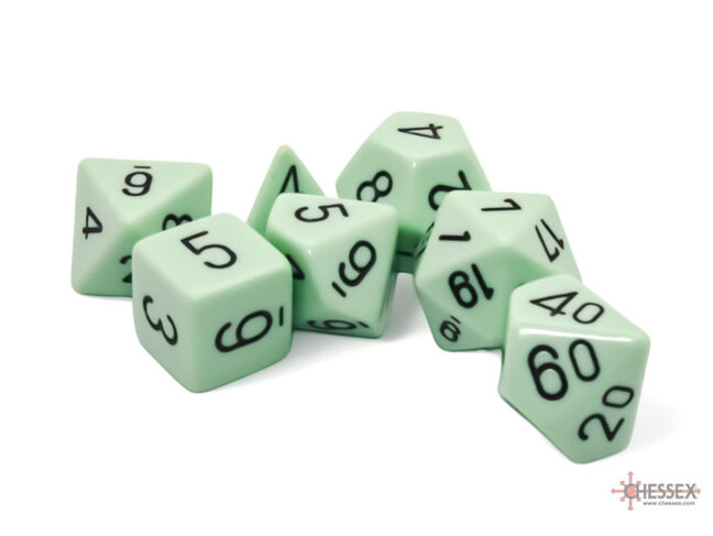 Chessex Pastel Green/black - Opaque Polyhedral 7-Die Set