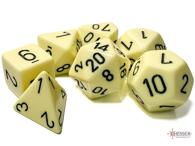 Chessex Pastel Yellow/black - Opaque Polyhedral 7-Die Set