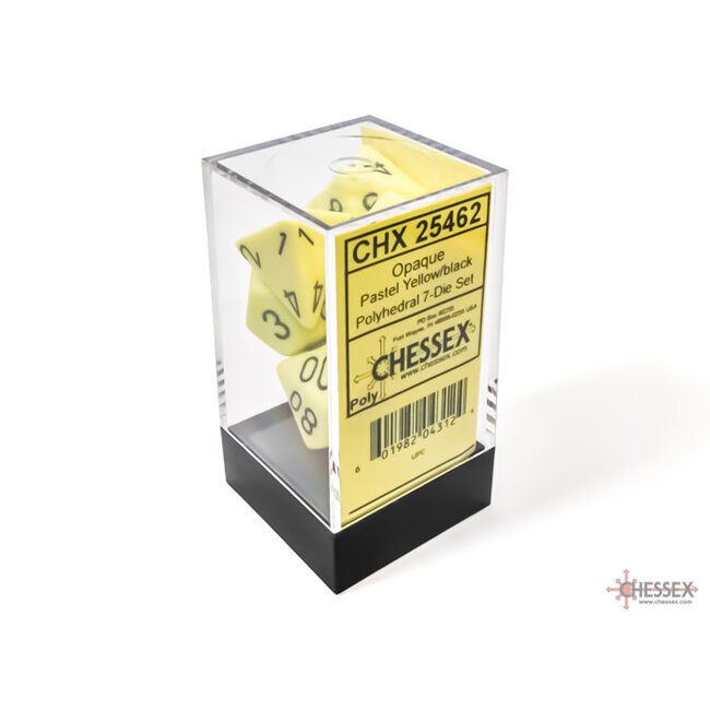 Chessex Chessex: Pastel Yellow/black - Opaque Polyhedral 7-Die Set