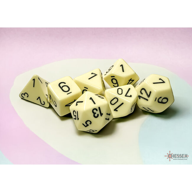 Chessex Chessex: Pastel Yellow/black - Opaque Polyhedral 7-Die Set