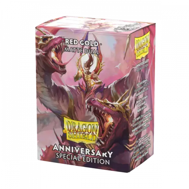 Dragon Shield Dragon Shield: Pomegranate & Gold Matte Dual Sleeves (100 Standard Size Sleeves)
