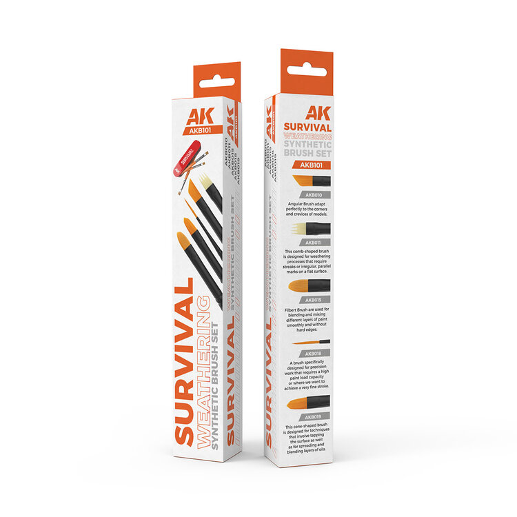 AK Interactive AK Interactive: Survival Weathering - Synthetic Brush Set