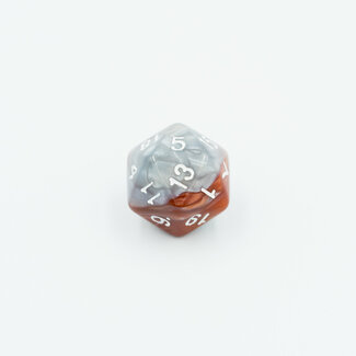 Würfelz D20 - Amber Silver - White