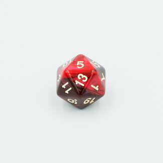 Würfelz D20 - Black Red - White