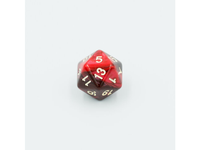 Würfelz D20 - Black Red - White