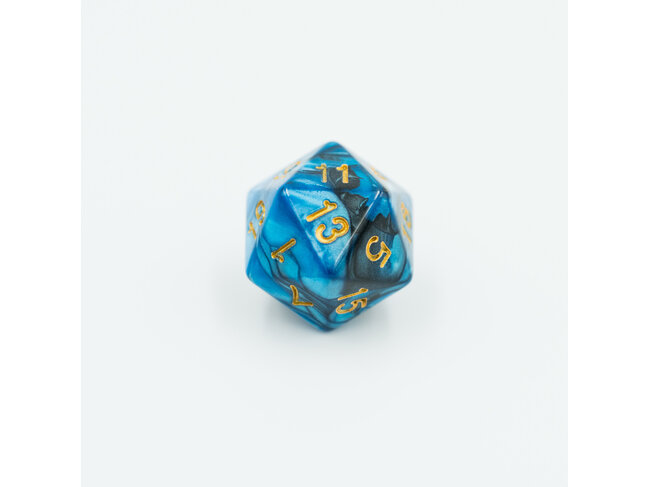 Würfelz D20 - Blue Black - Gold