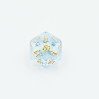 Würfelz D20 - Clear Blue - Gold
