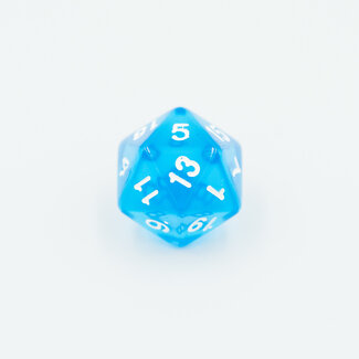 Würfelz D20 - Clear Blue - White