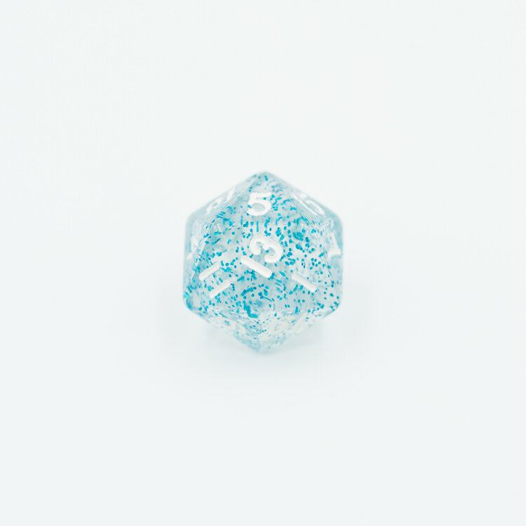 Würfelz Würfelz: W20 - Clear Glittering Blue - White
