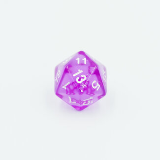 Würfelz D20 - Clear Pink - White