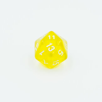 Würfelz D20 - Clear Yellow - White