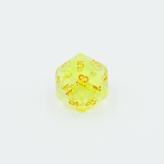 Würfelz D20 - Clear Yellow Clear Green - Gold