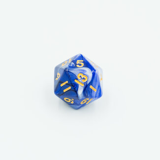 Würfelz D20 - Dark-Blue Purple Silver - Gold