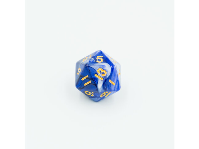 Würfelz D20 - Dark-Blue Purple Silver - Gold