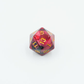 Würfelz D20 - Dark-Red Black - Gold