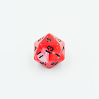 Würfelz D20 - Red White - Black