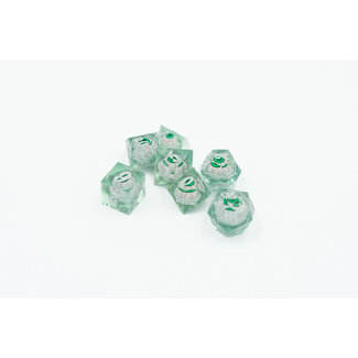 Würfelz Creepy Deyes Silver - 7 Die Sharp Edged Resin Set