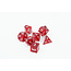 Würfelz Würfelz: Gold Foil Red with Silver - 7 Die Sharp Edged Resin Set