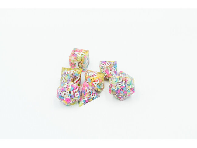 Würfelz Confetti Guts - 7 Die Sharp Edged Resin Set