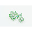 Würfelz Würfelz: Gold Foil Transparent with Green - 7 Die Sharp Edged Resin Set