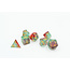 Würfelz Würfelz: Gold Foil Red & Green with Gold - 7 Die Sharp Edged Resin Set