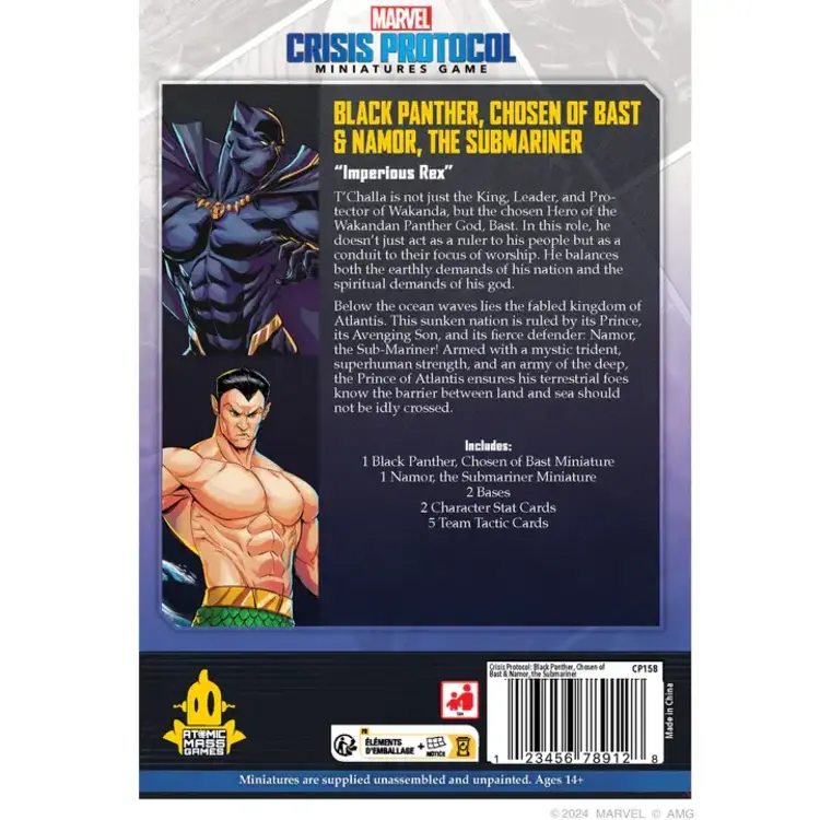 Atomic Mass Games Atomic Mass Games - Marvel Crisis Protocol: Black Panther, Chosen of Bast & Namor, The Sub-Mariner