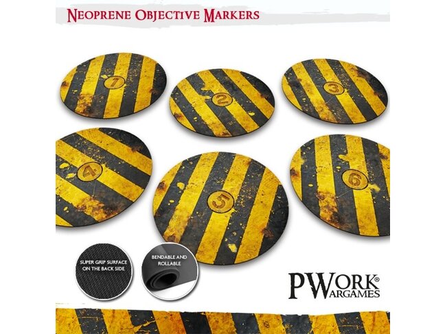 PWork Wargames Neoprene Objective Markers - Warhammer 40000 - Danger Zone