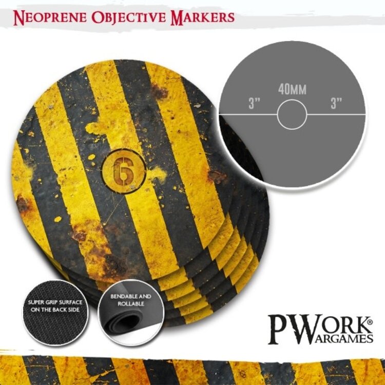 PWork Wargames PWork Wargames: Neoprene Objective Markers - Warhammer 40000 - Danger Zone
