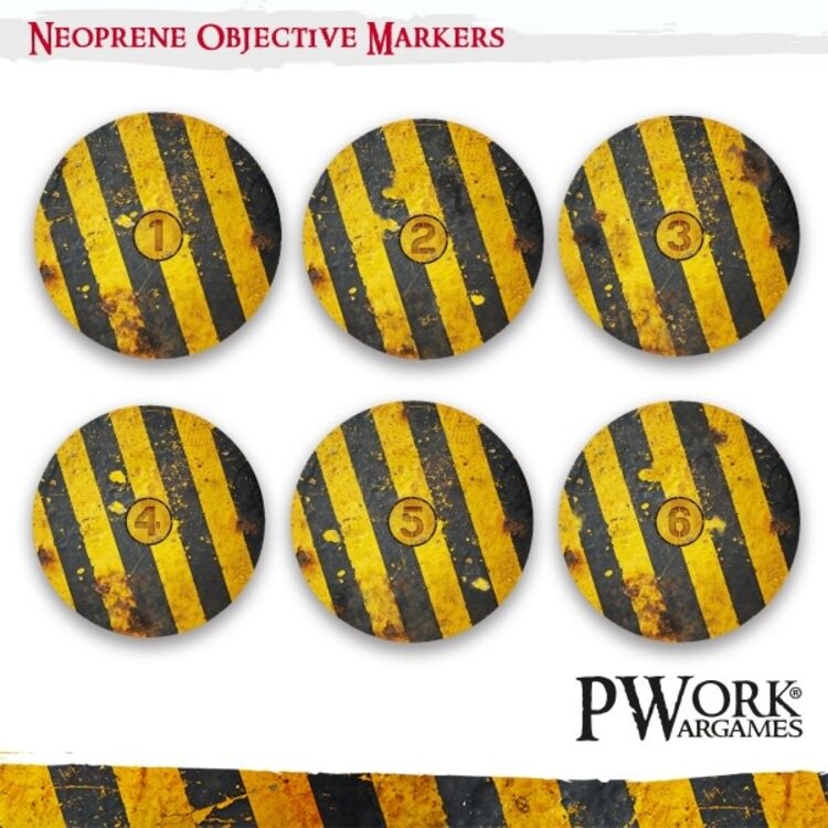 PWork Wargames PWork Wargames: Neoprene Objective Markers - Warhammer 40000 - Danger Zone