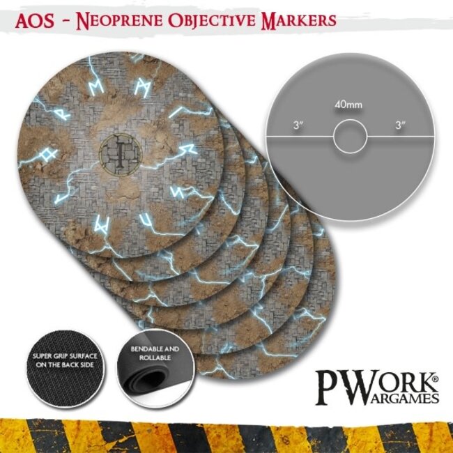 PWork Wargames PWork Wargames: Neoprene Objective Markers - Age of Sigmar - Thunder Strike