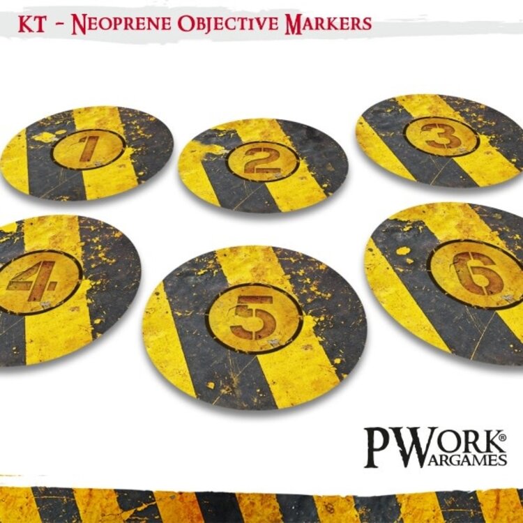 PWork Wargames PWork Wargames: Neoprene Objective Markers - Kill Team - Danger Zone