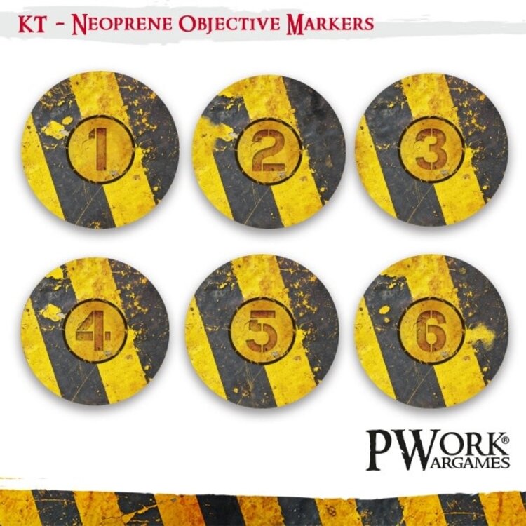 PWork Wargames PWork Wargames: Neoprene Objective Markers - Kill Team - Danger Zone