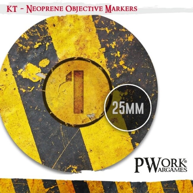 PWork Wargames PWork Wargames: Neoprene Objective Markers - Kill Team - Danger Zone