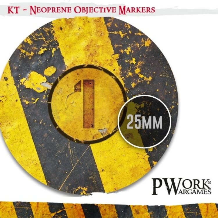PWork Wargames PWork Wargames: Neoprene Objective Markers - Kill Team - Danger Zone