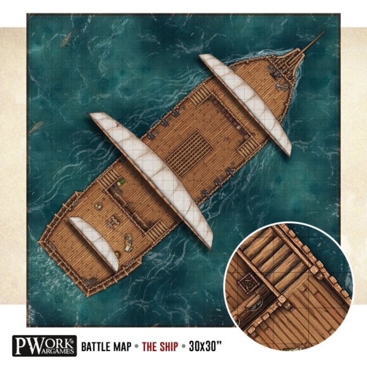 PWork Wargames PWork Wargames: Rewritable Battle Map - Square - 30"x30" - The Ship
