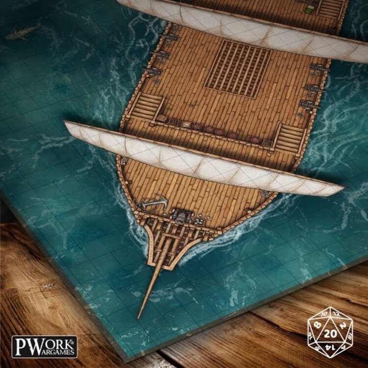 PWork Wargames PWork Wargames: Rewritable Battle Map - Square - 30"x30" - The Ship
