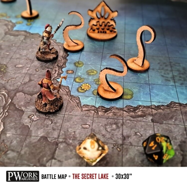 PWork Wargames PWork Wargames: Rewritable Battle Map - Square - 30"x30" - The Secret Lake