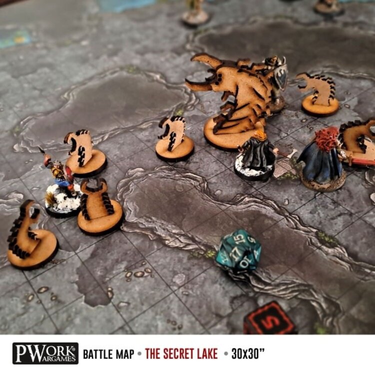 PWork Wargames PWork Wargames: Rewritable Battle Map - Square - 30"x30" - The Secret Lake