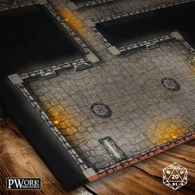 PWork Wargames PWork Wargames: Rewritable Battle Map - Square - 30"x30" - The Crypt