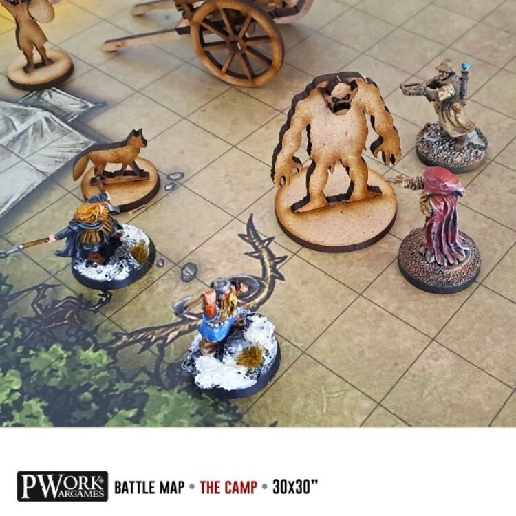 PWork Wargames PWork Wargames: Rewritable Battle Map - Square - 30"x30" - The Camp
